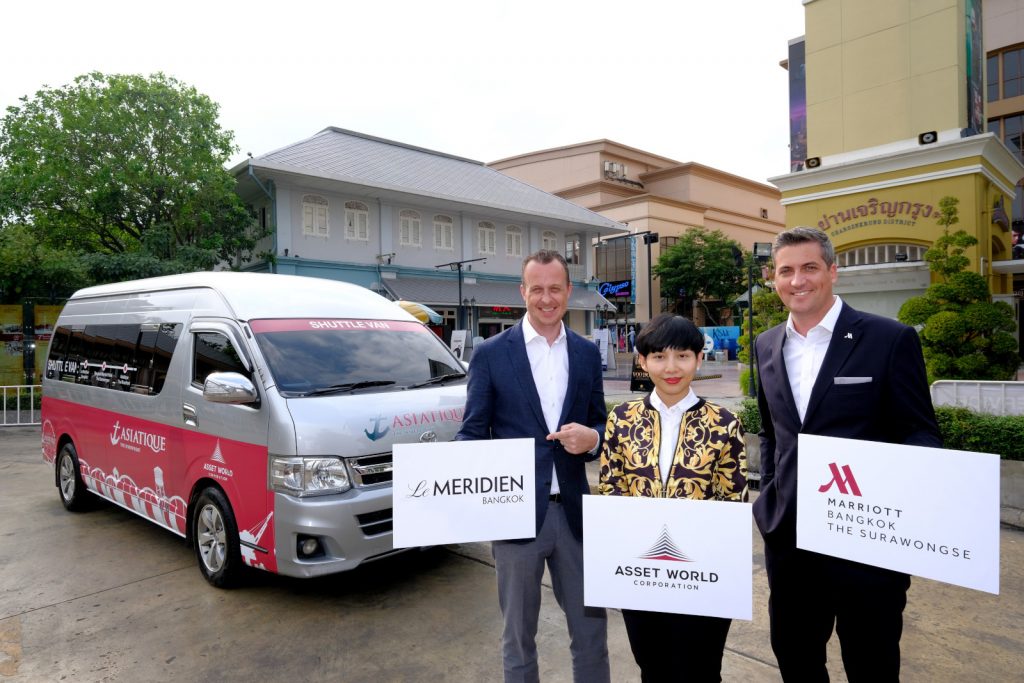 Asiatique The Riverfront joins forces with 2 hotels under the Asset World Corporation Group offering free Asiatique Shuttle Van service for tourists during the high season