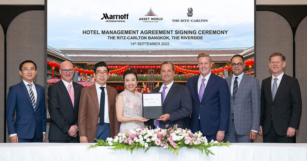 AWC signs agreement with Marriott International for The Ritz-Carlton Bangkok, The Riverside to transform heritage district at The Lhong 1919 and Songwat, enhancing Bangkok as a global luxury destination