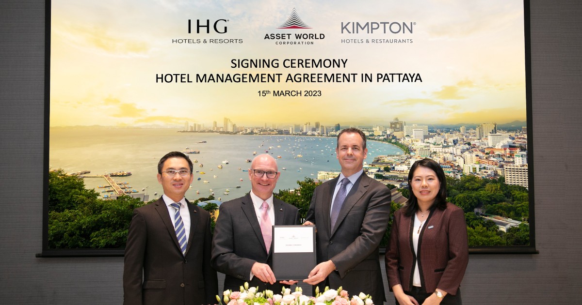 AWC and IHG sign hotel management agreement for Kimpton Pattaya, as part of the Aquatique to strengthen Pattaya as a global beachfront destination