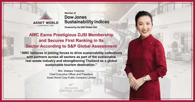 AWC Earns Prestigious DJSI Membership  and Secures First Ranking in Its Sector According to S&P Global Assessment
